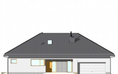 Prosty parterowy dom z garażem dwustanowiskowym - elewacja