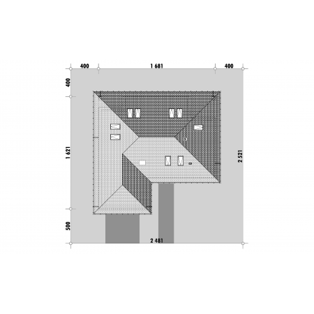 Dom parterowy z czterospadowym dachem - usytuowanie na działce