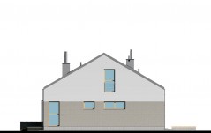 Niewielki dom z dwuspadowym dachem - elewacja