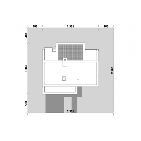 Dom piętrowy z płaskim dachem - usytuowanie na działce