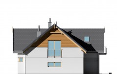 Symetryczny dom z dwuspadowym dachem - elewacja
