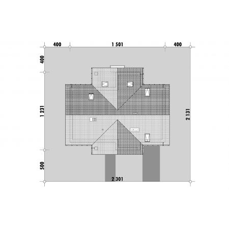Symetryczny dom z dwuspadowym dachem - usytuowanie na działce
