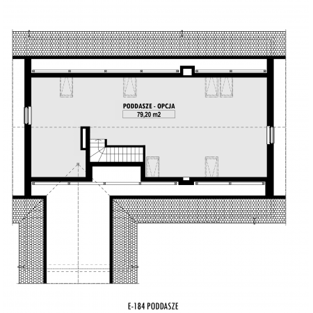 Mały parterowy dom z dwuspadowym dachem - rzut