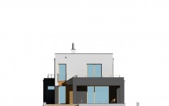 Dom o nowoczesnej bryle z pełnym piętrem - elewacja