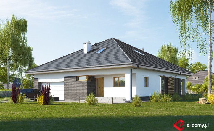 E-230 Niewielki dom z symetrycznym dachem - wizualizacja
