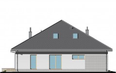 Dom parterowy o symetrycznym dachu - elewacja