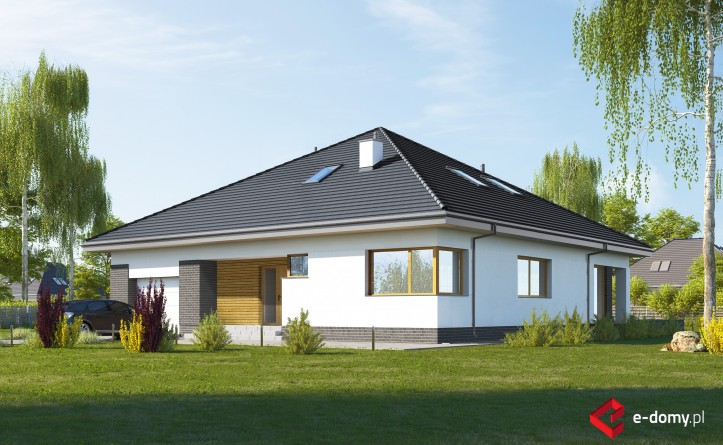 E-239 Dom parterowy o symetrycznym dachu - wizualizacja