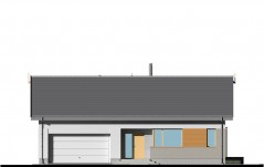 Dom z garażem na dwa auta i dachem dwuspadowym - elewacja
