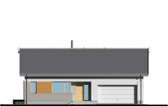 Dom z garażem na dwa auta i dachem dwuspadowym - elewacja