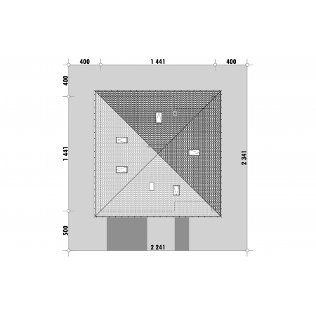 Symetryczny dom na planie kwadratu - usytuowanie na działce