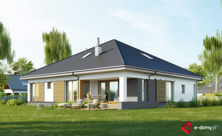 E-261 Wygodny dom o symetrycznym dachu - wizualizacja