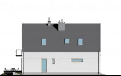 Nowoczesny dom z dwuspadowym dachem - elewacja