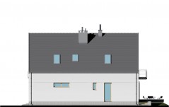 Nowoczesny dom z dwuspadowym dachem - elewacja