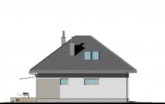 Dom z dachem czterospadowym i gabinetem - elewacja