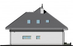 Zwarty dom z poddaszem - elewacja